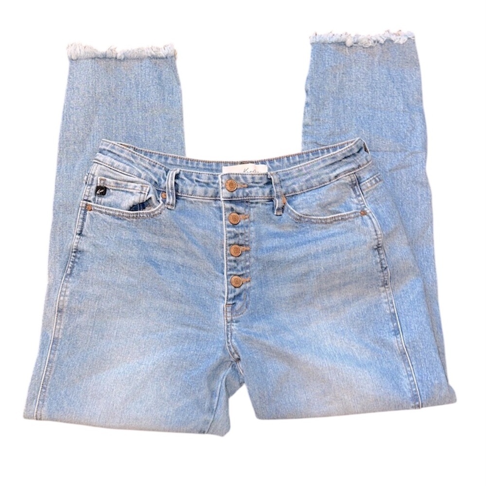 Ksubi Light Blue High-Rise Button-Fly Ankle Jeans